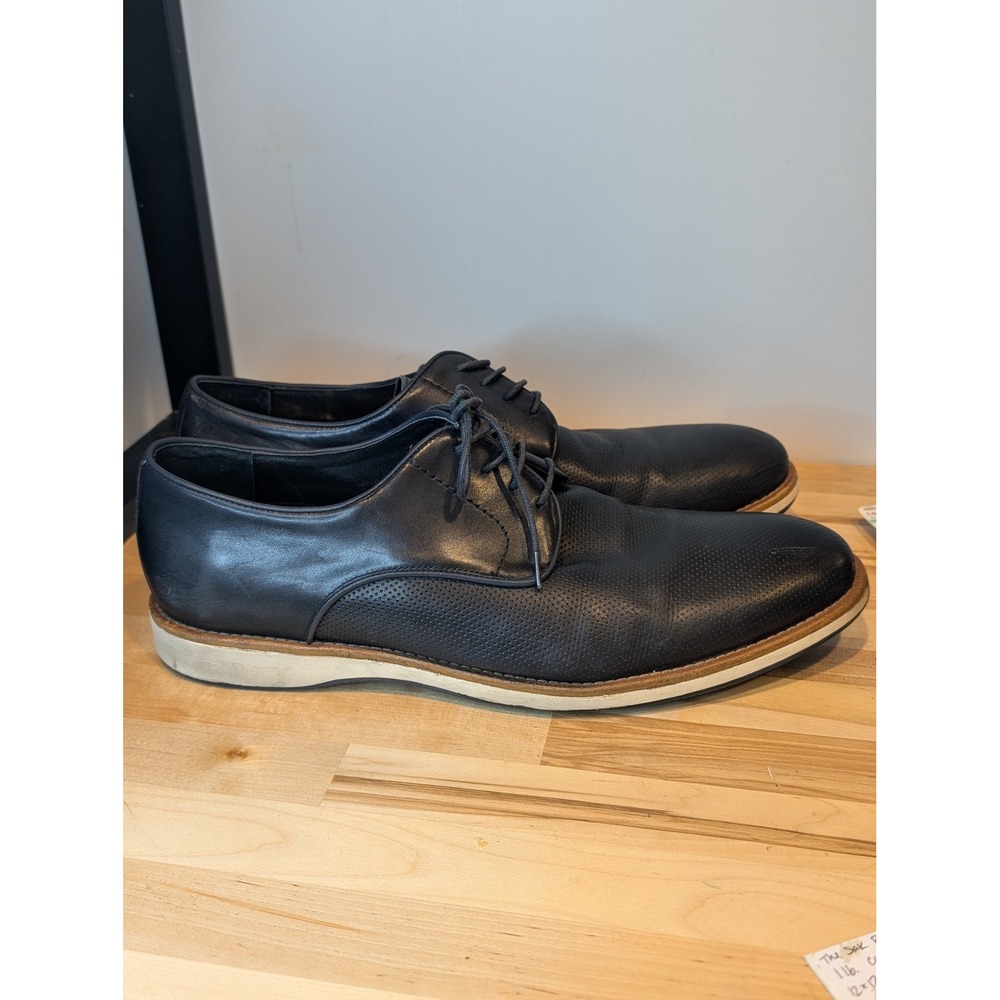 Zan Zara Leather Dress‎ Shoes Perforated Lace Up Oxford Style Size 13